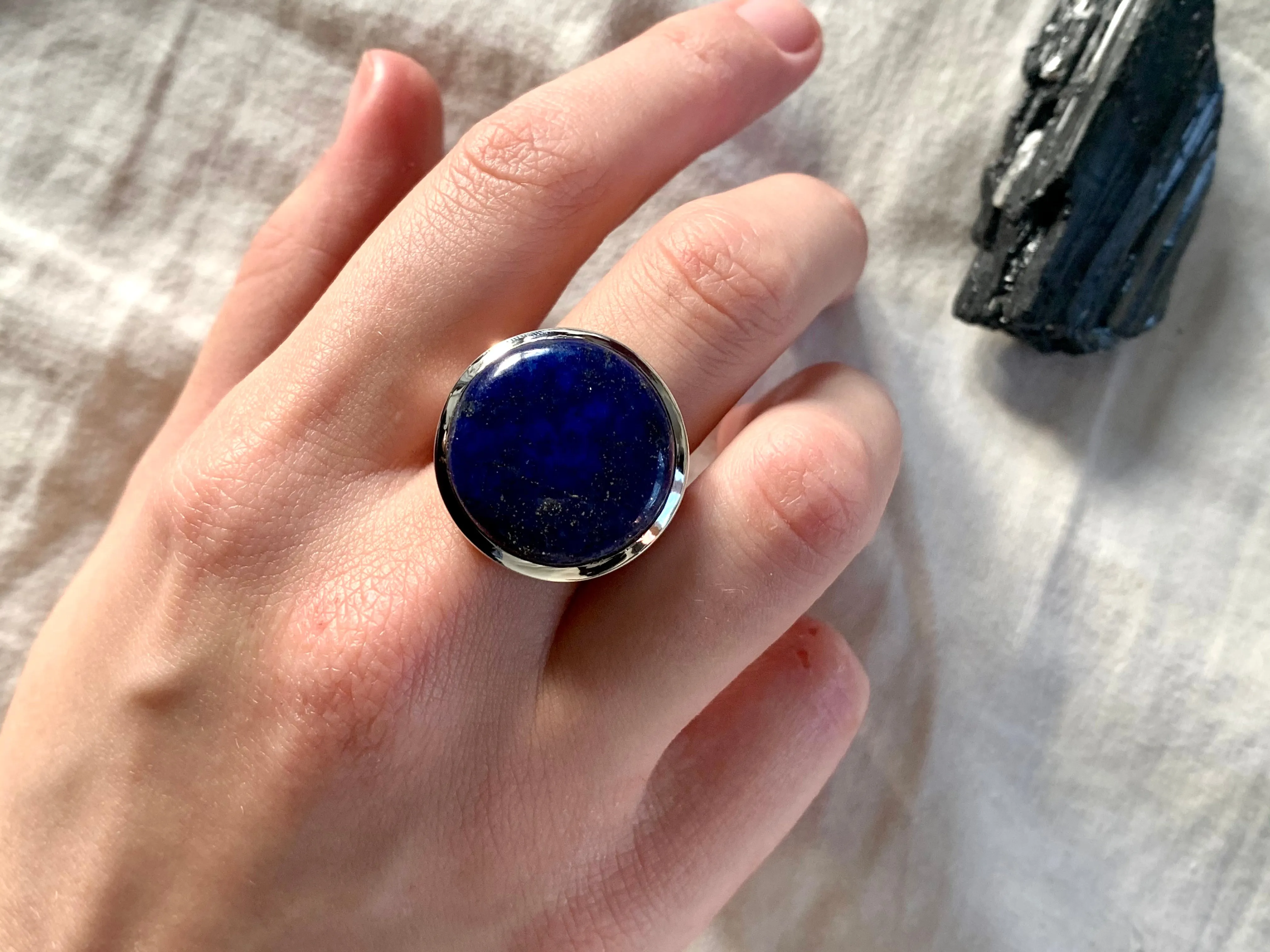 Lapis Lazuli Naevia Ring - Round - US 6.5 (One of a kind)