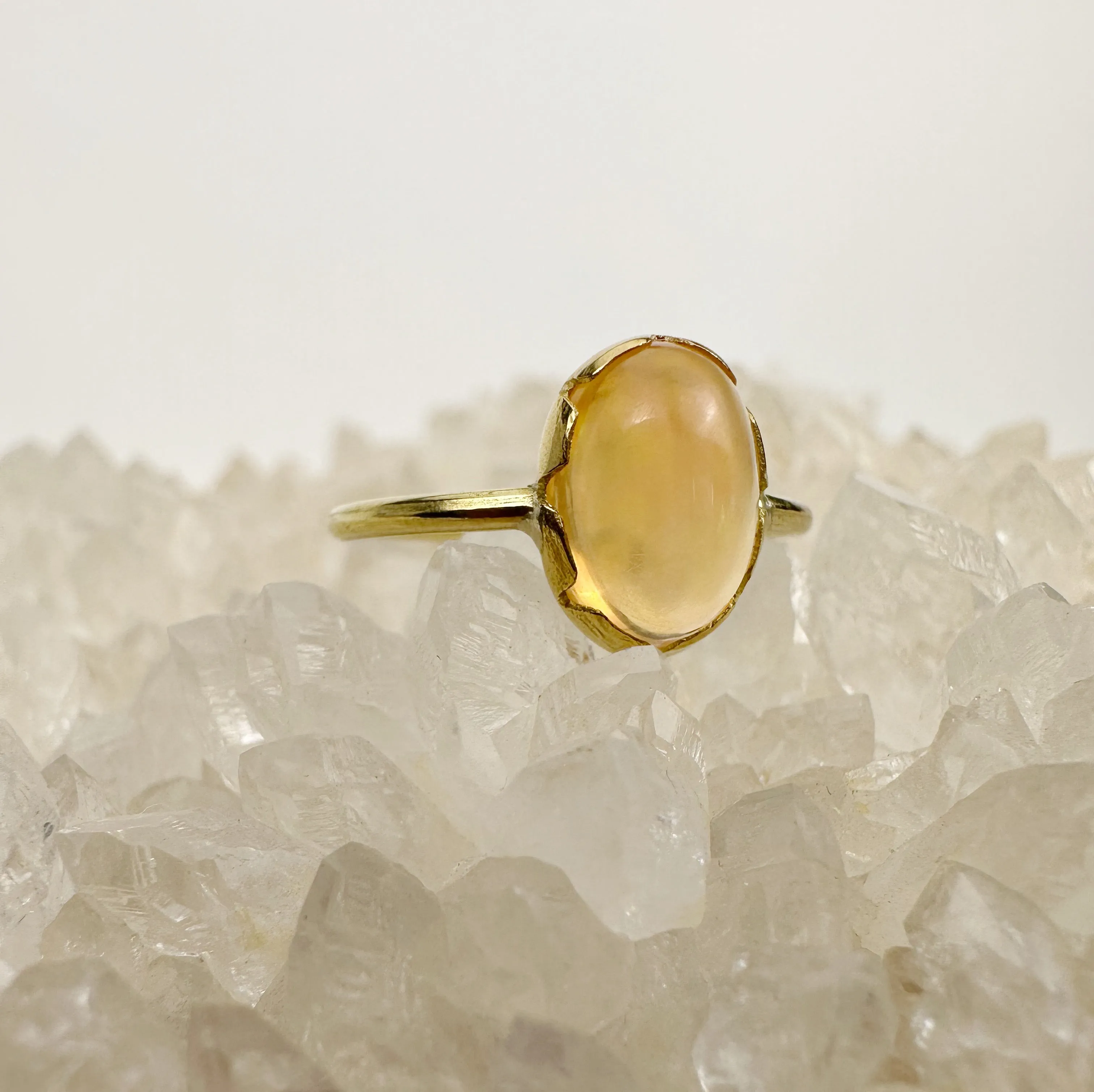 Large Opal Petal Ring