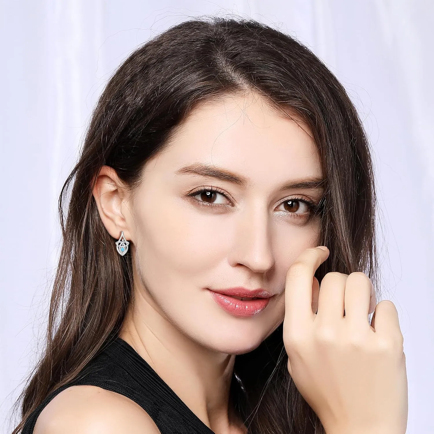Leverback Earring for Women Girls Sterling Silver Dangle Drop Hoop Earrings Celtic Moonstone/Animal/Ankh Lever Back Hoops for Women Teens Birthday Anniversary Earrings Hypoallergenic