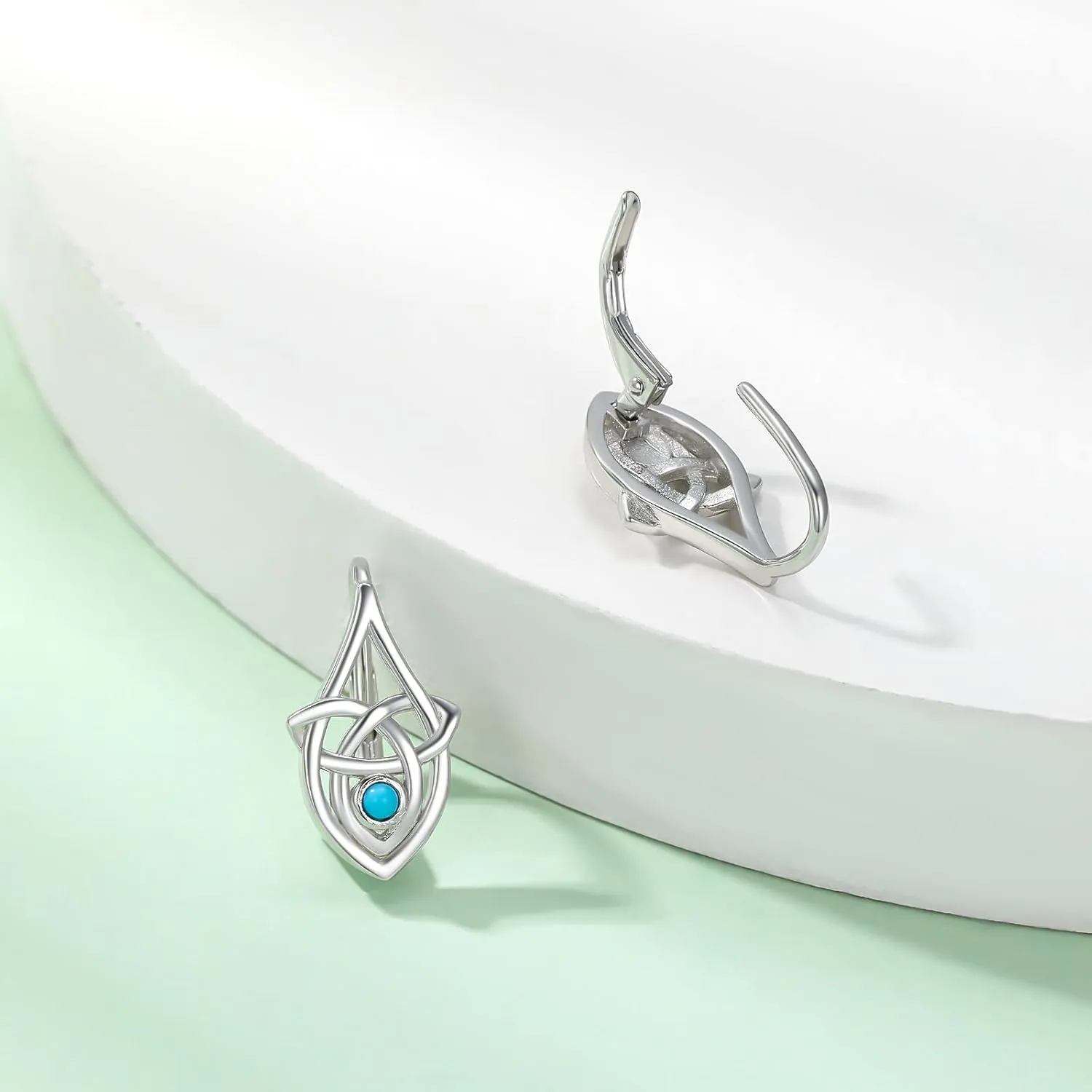 Leverback Earring for Women Girls Sterling Silver Dangle Drop Hoop Earrings Celtic Moonstone/Animal/Ankh Lever Back Hoops for Women Teens Birthday Anniversary Earrings Hypoallergenic