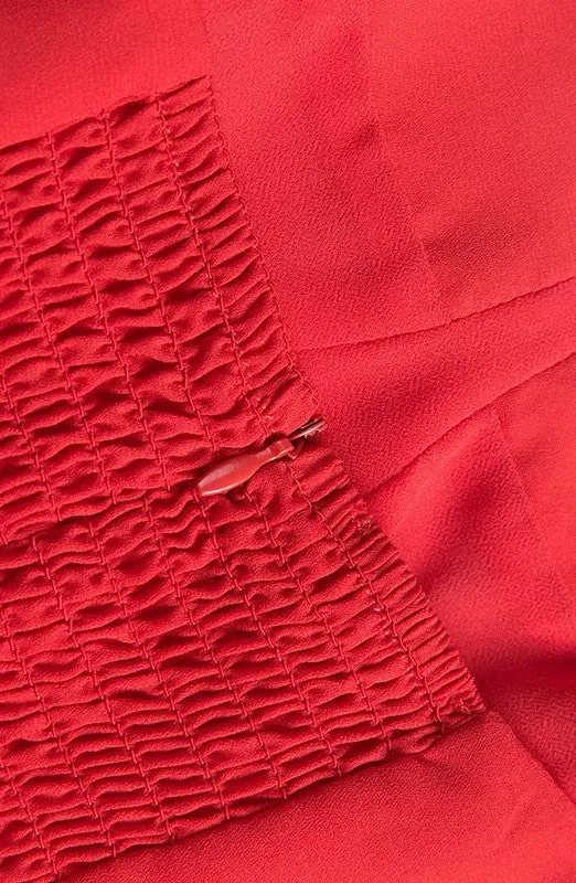 Lily Strappy Red Midi Dress