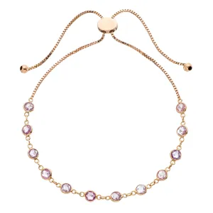 Lola Bolo Bracelet Rose Gold Pink Sapphire
