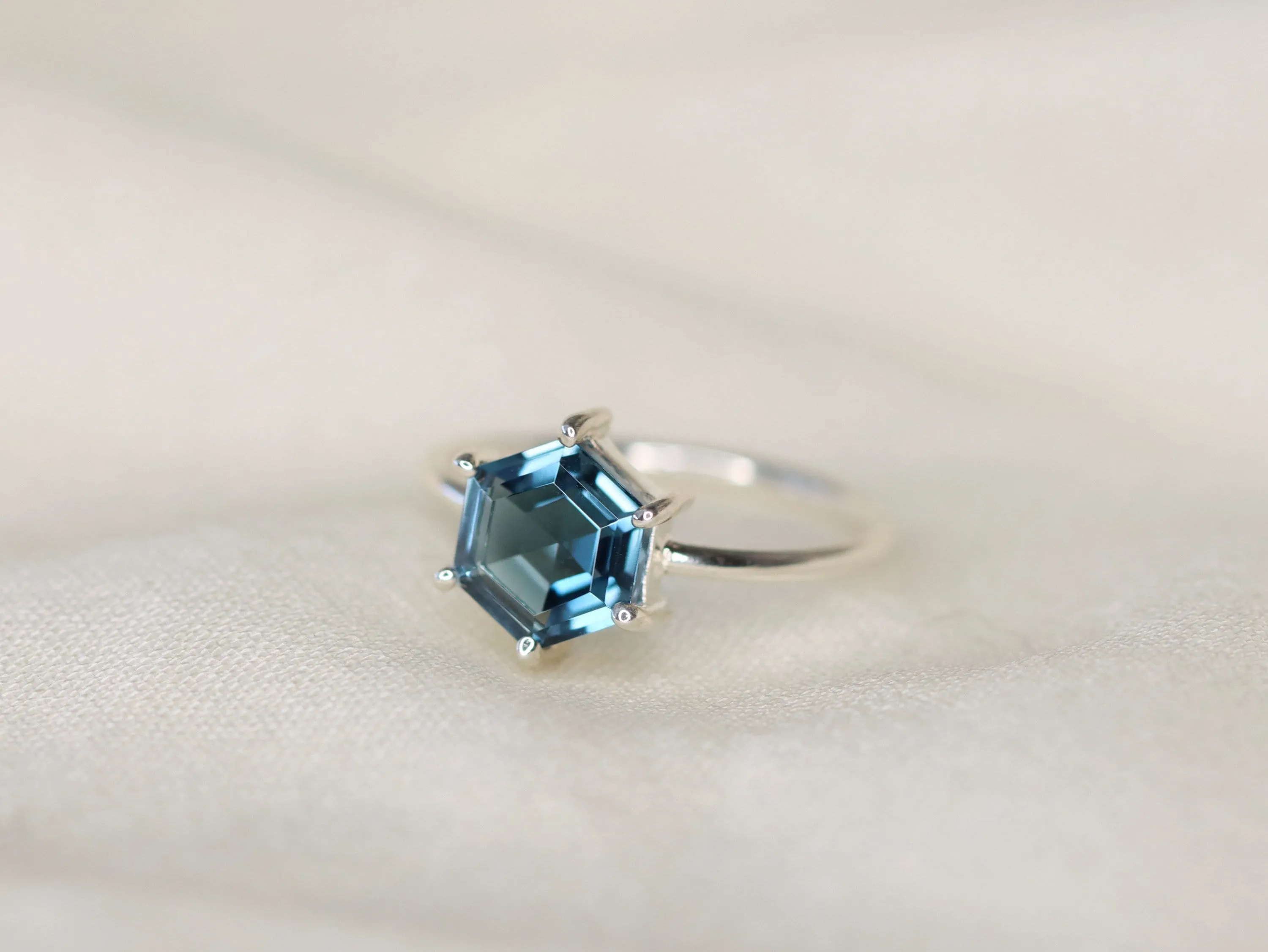 London Blue Topaz Ring, 8mm
