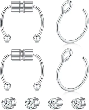 Longita Clip on Fake Nose Rings - Magnetic Septum & Stud Nose Piercings for Women