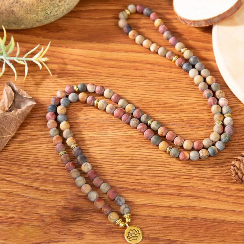Mala Bead Strand Bracelet, 108 Buddhist Prayer Beads Yoga Meditation Green Malachite Beads Necklace Women man