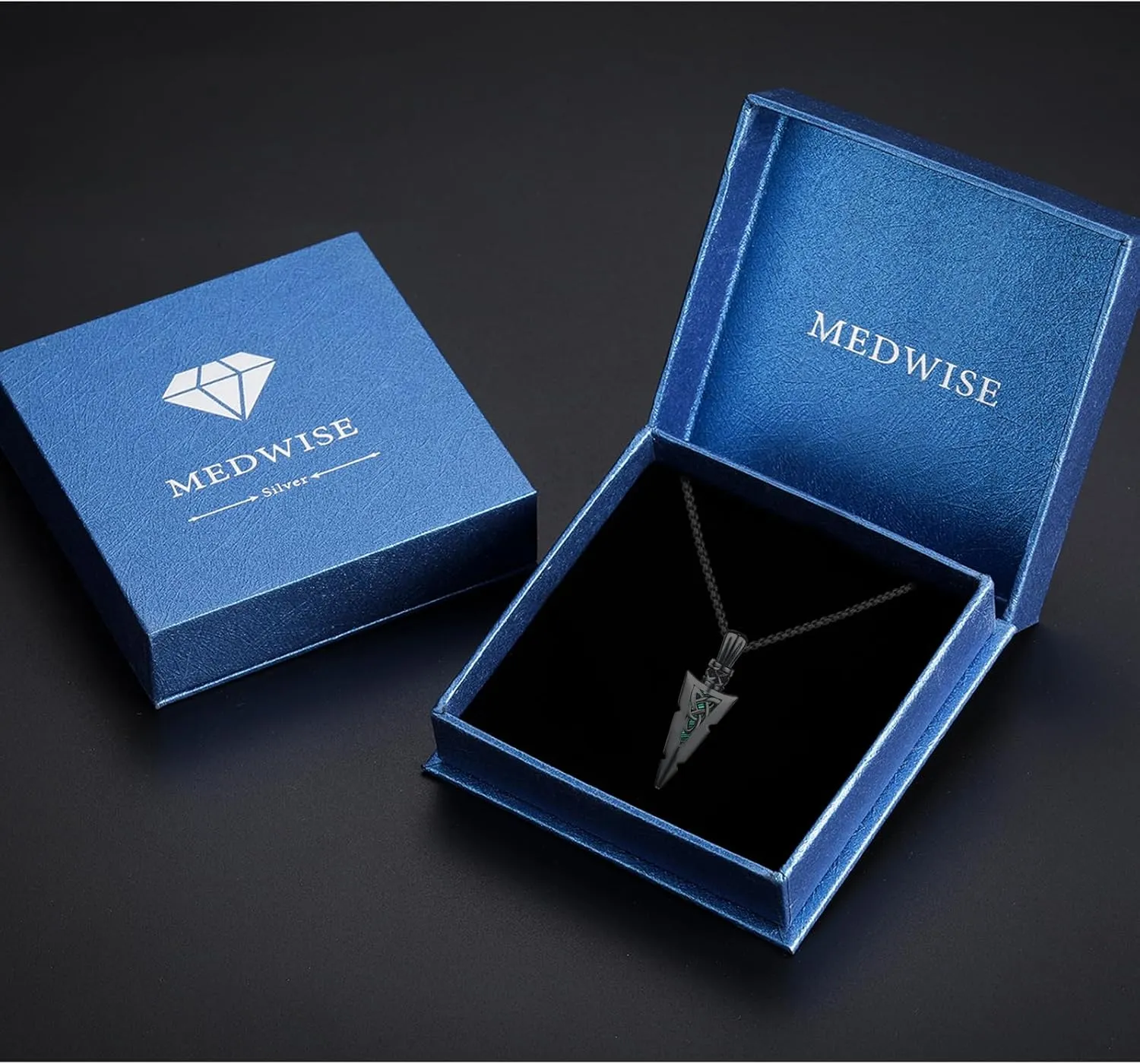 MEDWISE Arrowhead Necklace for Men 925 Sterling Silver Arrow Necklace Celtic Necklace for Men Arrow Necklace Celtic Jewelry for Women Viking Gifts for Men Women