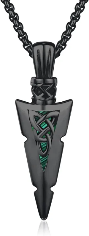 MEDWISE Arrowhead Necklace for Men 925 Sterling Silver Arrow Necklace Celtic Necklace for Men Arrow Necklace Celtic Jewelry for Women Viking Gifts for Men Women