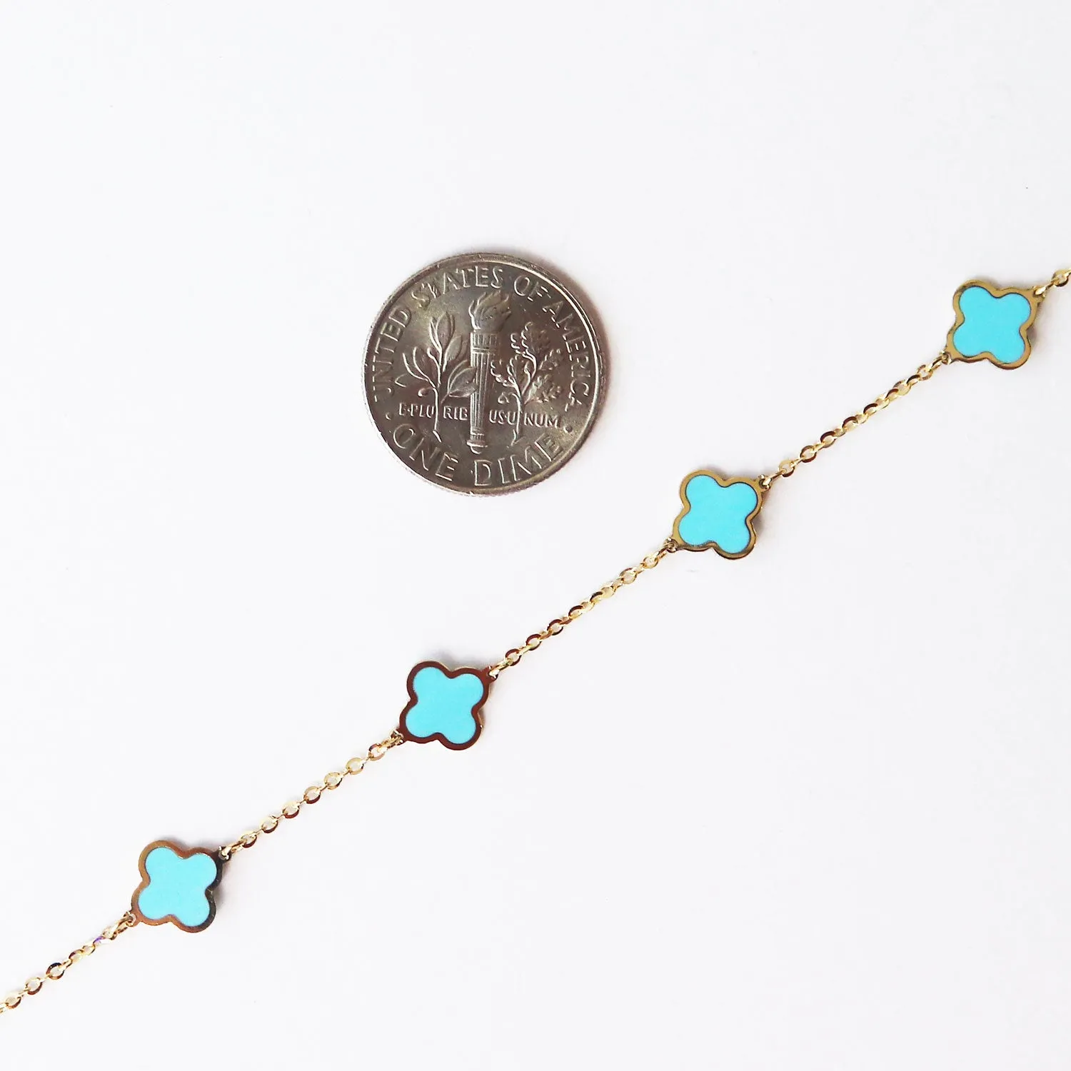 Mini Malachite Clover Bracelet