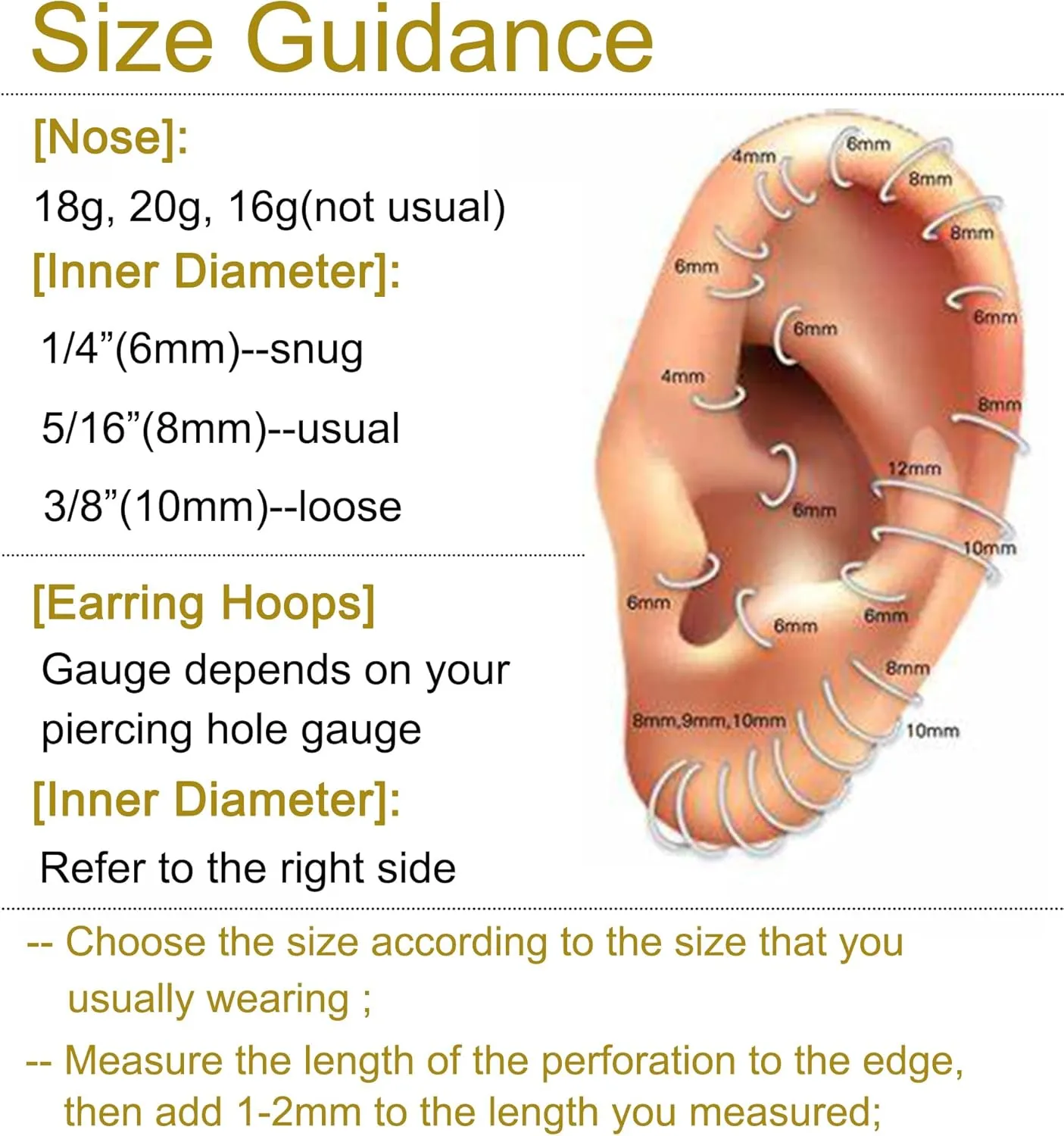 MODRSA Double Hoop Nose Ring - Silver Gold Diamond 316L Surgical Steel Cartilage Earring Helix Hoops 20g 18g 16g