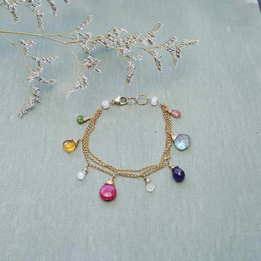 Monaco - Sapphire Multi-Gemstone Gold Bracelet