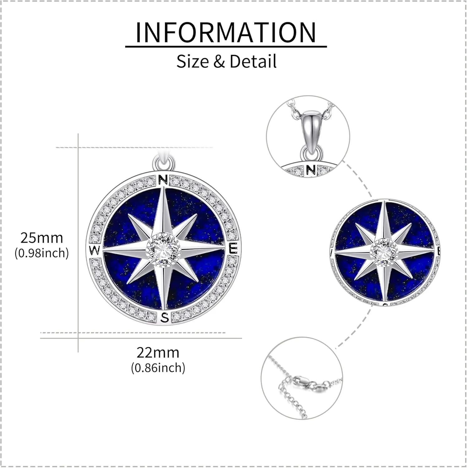 Moon/Lighthouse Necklace 925 Sterling Silver Abalone/Lapis Lazuli Lotus Flower Necklace for Women Crescent Jewelry Gift