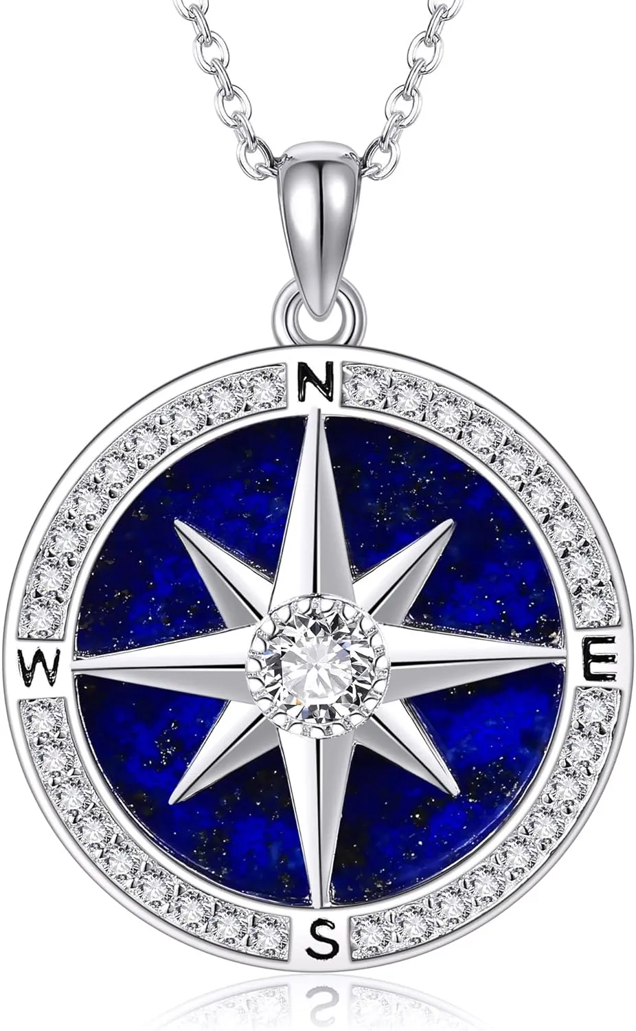 Moon/Lighthouse Necklace 925 Sterling Silver Abalone/Lapis Lazuli Lotus Flower Necklace for Women Crescent Jewelry Gift