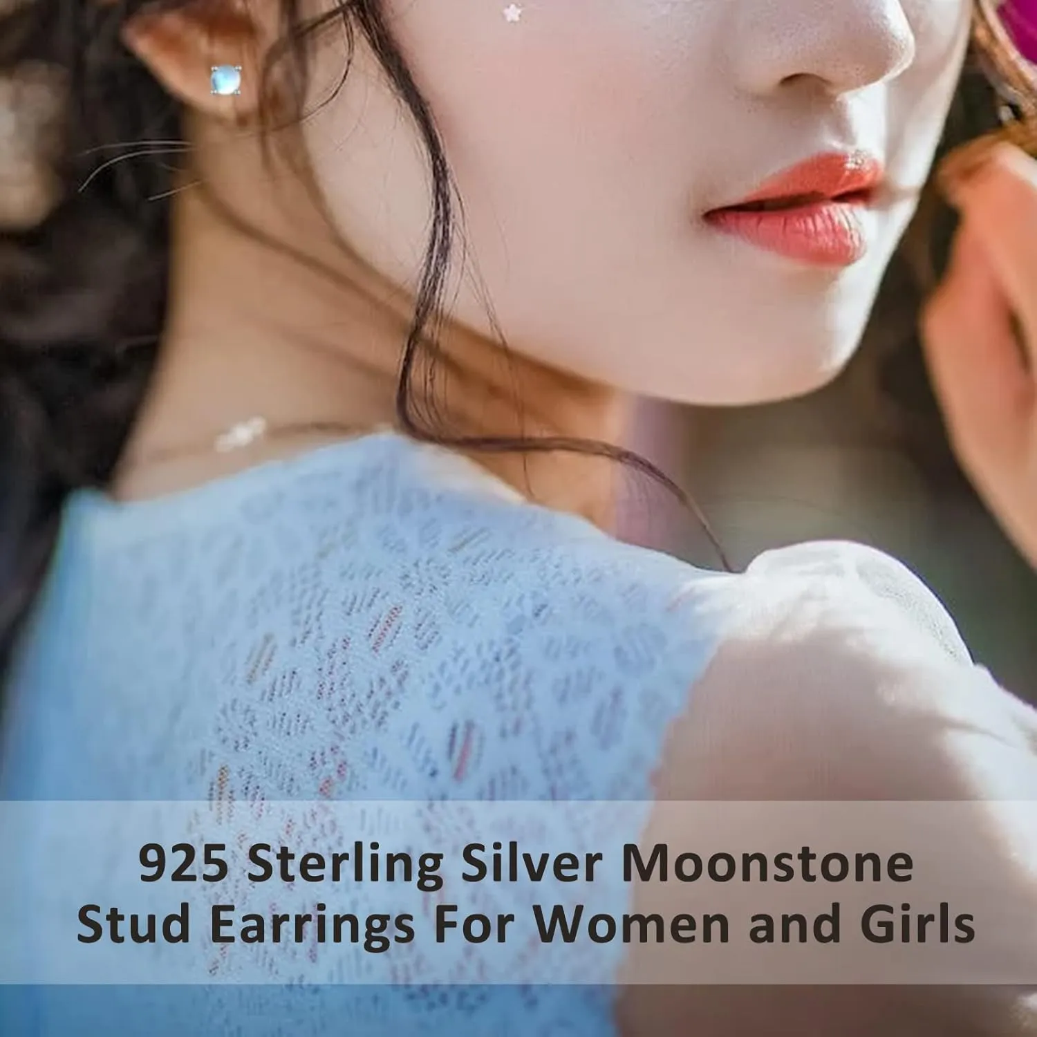 Moonstone/Opal/Turquoise Earrings for Women, 925 Sterling Silver Dangle Drop Earrings Moonstone Opal Turquoise Jewelry Gift for Birthday
