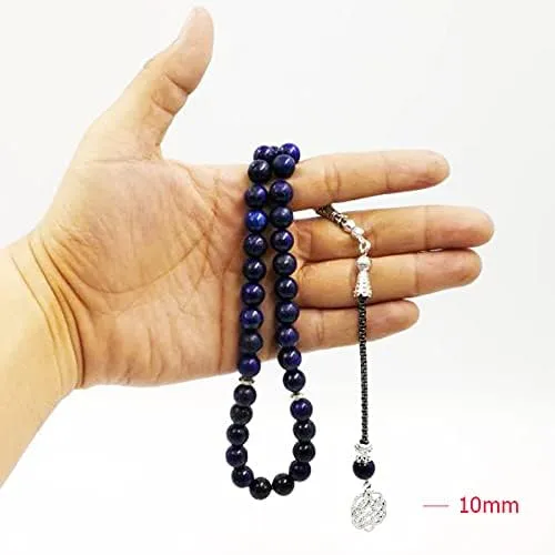 Natural Lapis Lazuli Tasbih 33 45 66 99 Beads Muslim Man Accessory Luxury Gift misbaha Islamic Bracelet (10mm x 45beads)