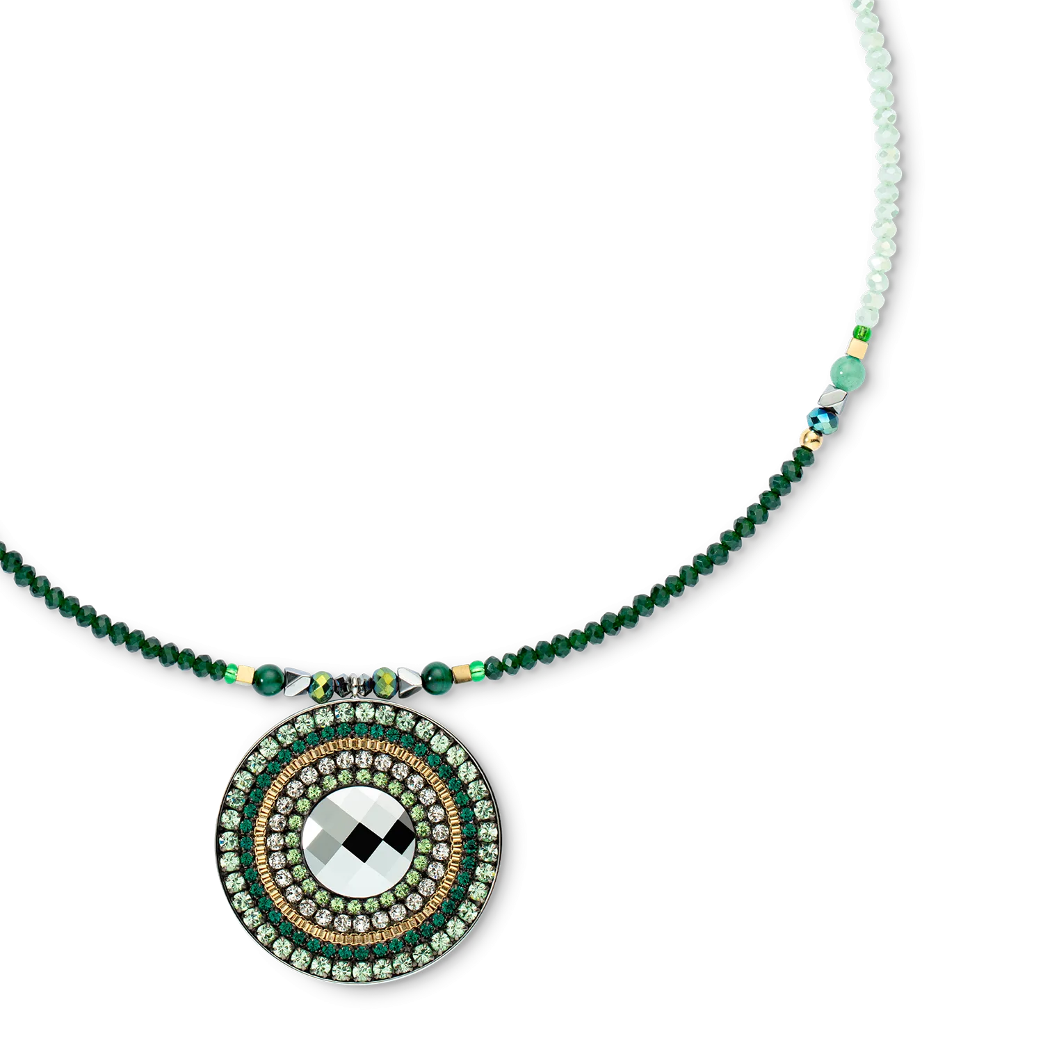 Necklace Amulet Glamorous Green gold