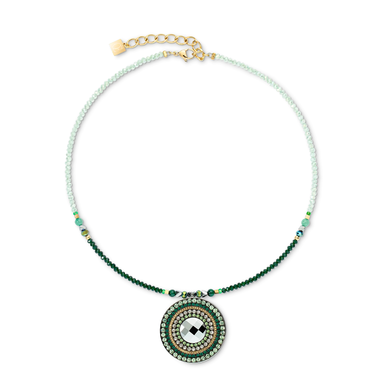 Necklace Amulet Glamorous Green gold