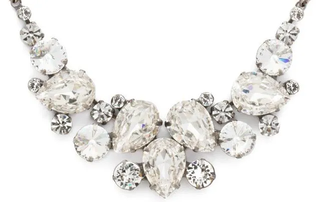 Nested Pear Statement Necklace Crystal
