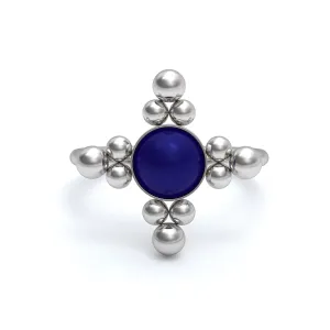 Nose Jewelry - Nose Ring Hoop Surgical Steel - Nose Piercing Hoop - Nostril Ring Lapis Lazuli - Seamless Hoop Nose Ring - Piercing Ring