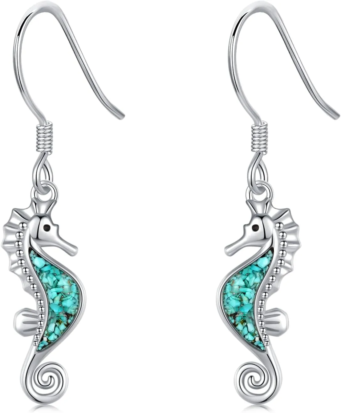Ocean Earrings 925 Sterling Silver Turquoise Sea Animal Dangle Drop Earrings Beach Themed Jewelry Gifts for Women Girls