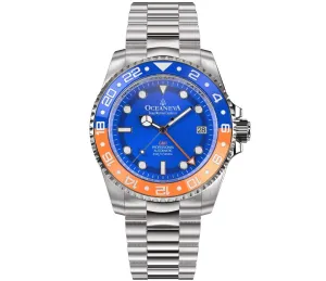 Oceaneva Men's Automatic GMT Watch 1250m Blue Dial Watch