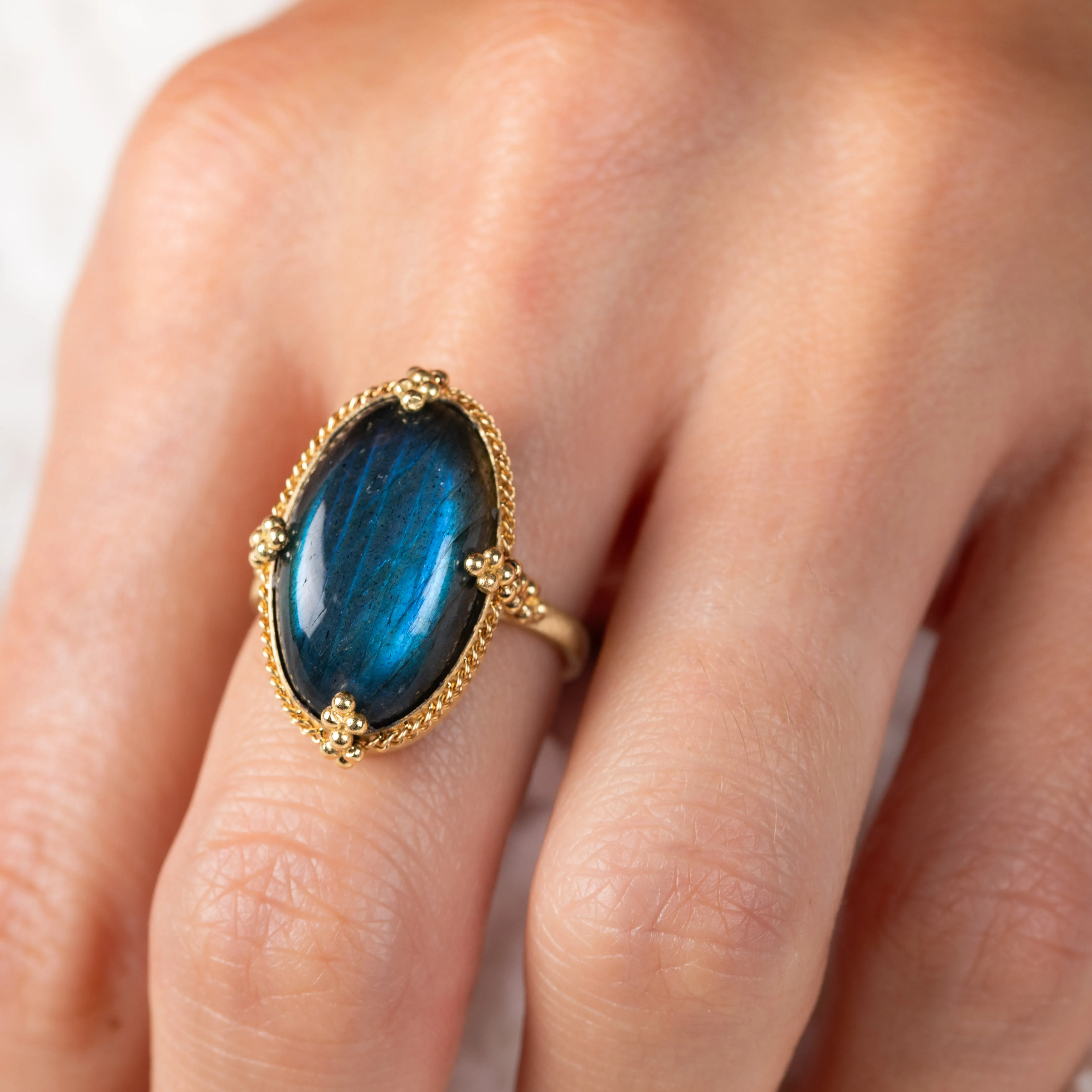 Oval Labradorite Ring