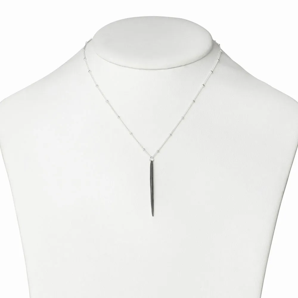 Oxidized Silver Icicle Necklace - Medium