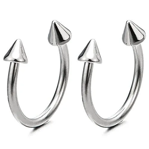 Pair of Arrow Huggie Hinged Earrings Unisex Men Women