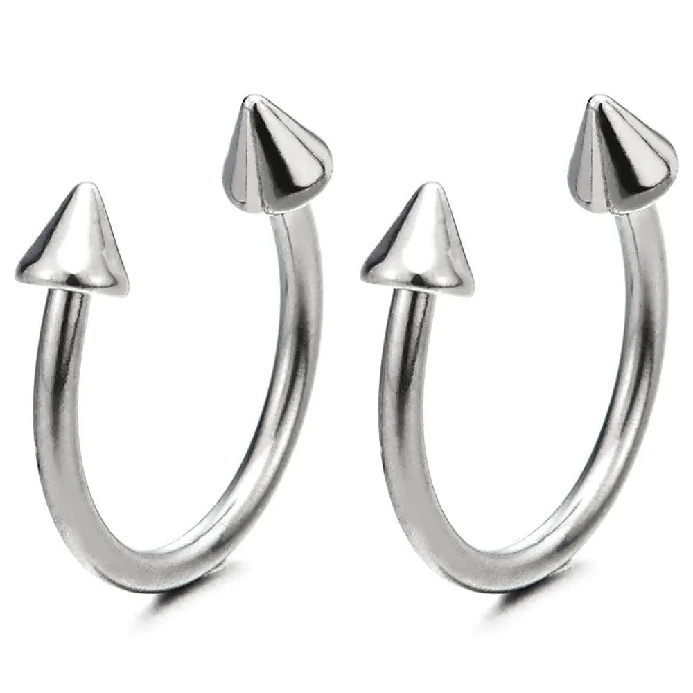 Pair of Arrow Huggie Hinged Earrings Unisex Men Women