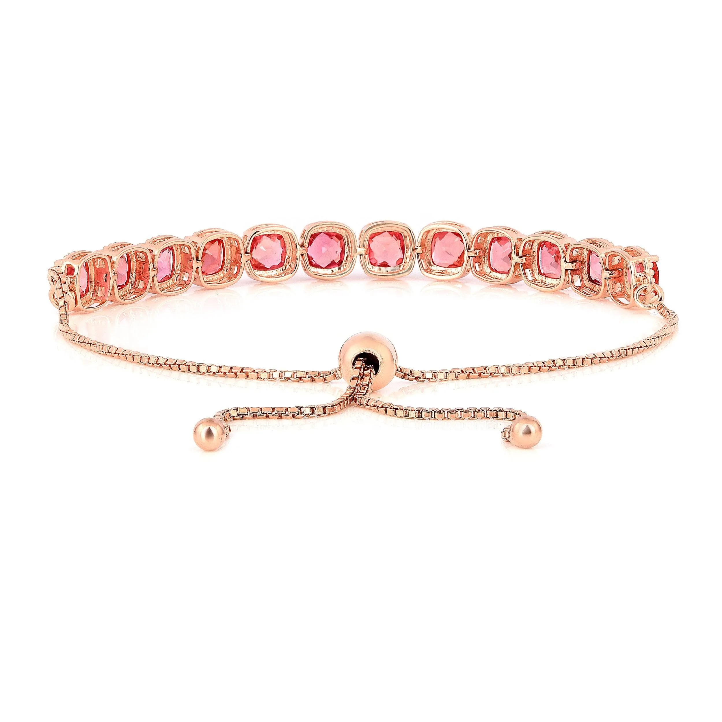 Peach Sapphire Tennis Bracelet