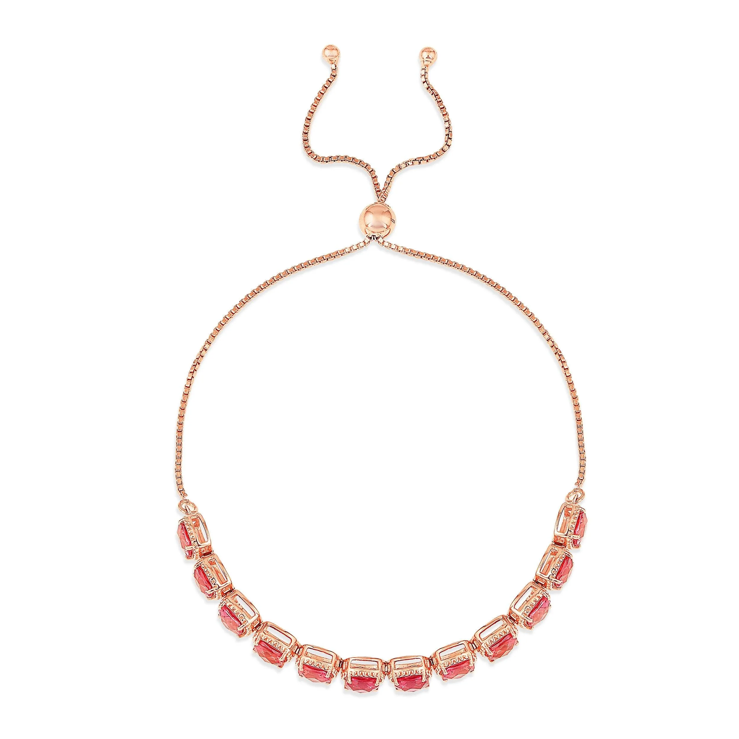 Peach Sapphire Tennis Bracelet