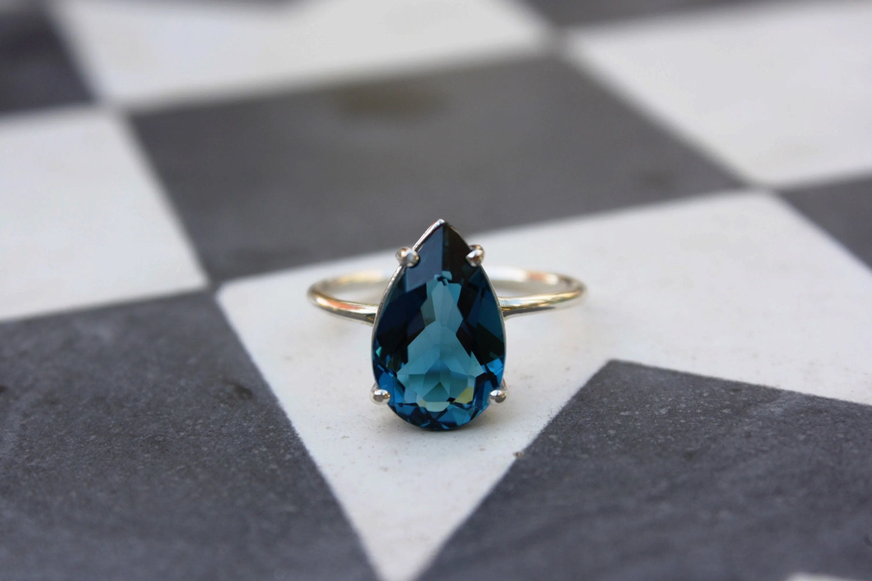 Pear Cut London Blue Topaz