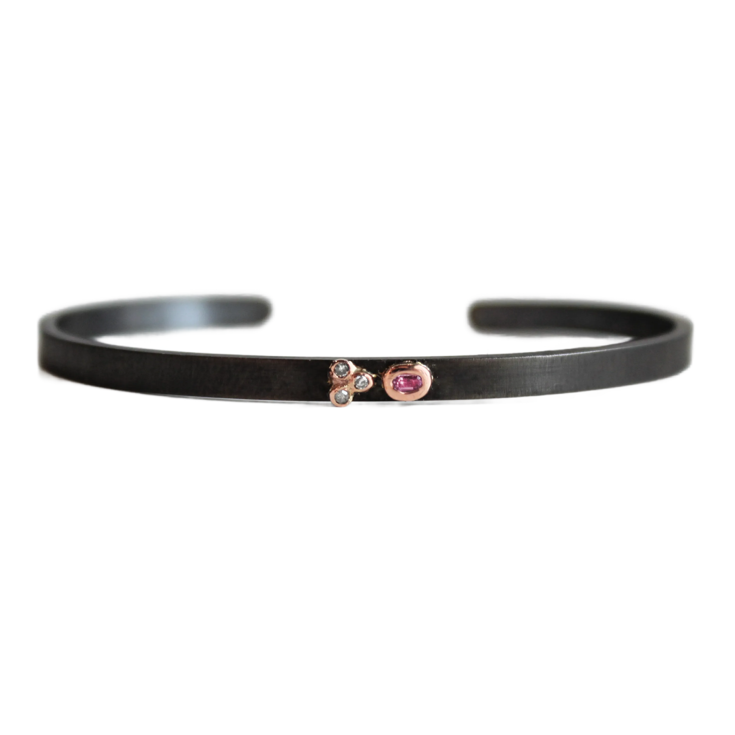Pink Sapphire & Diamond Cuff