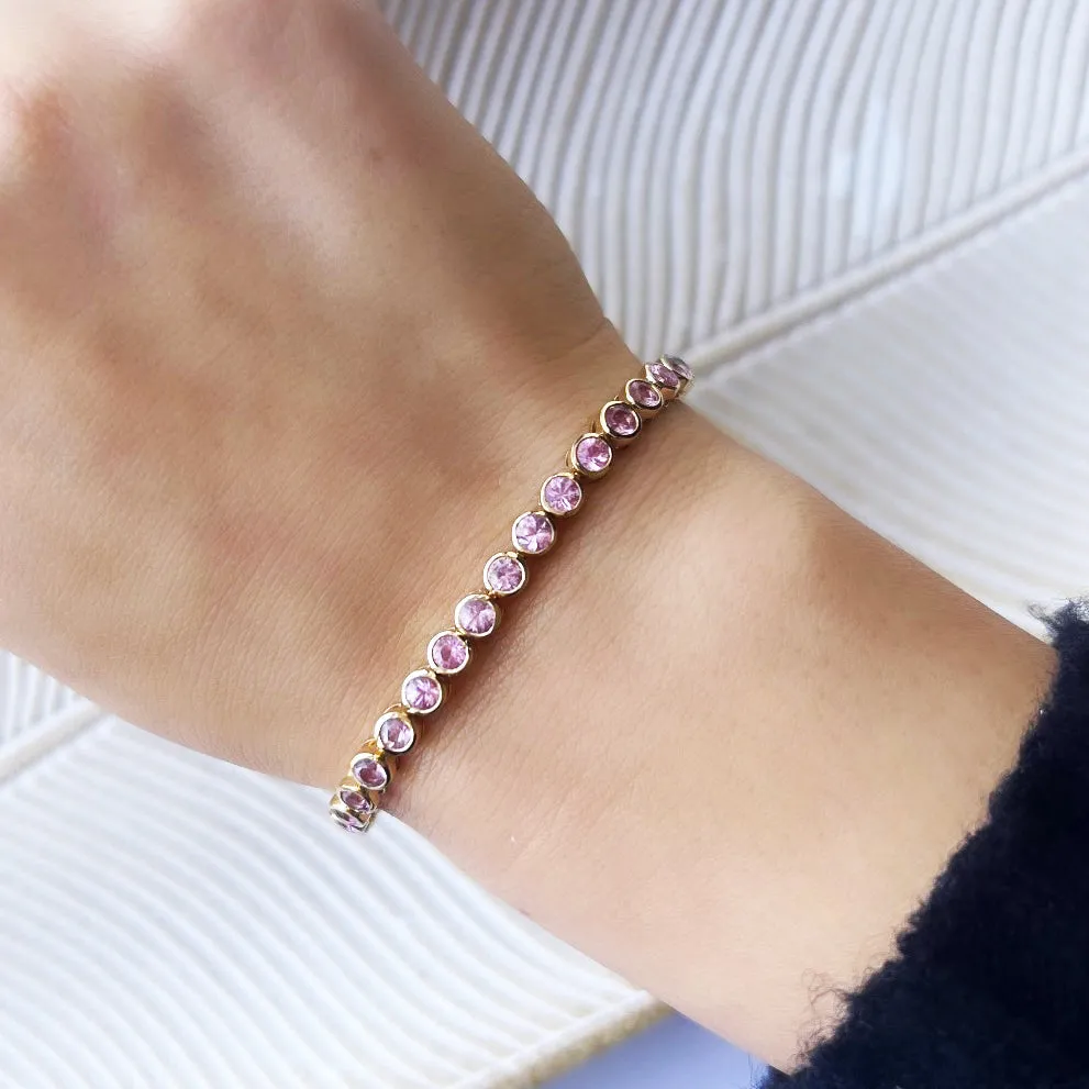 Pink Sapphire Bezel Bracelet