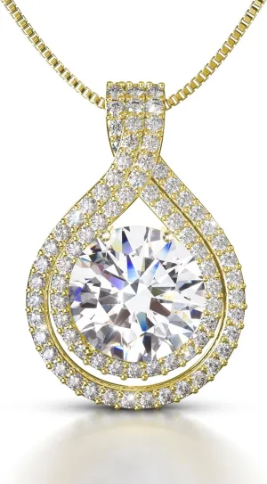 Platinum Plated Certified Moissanite Necklace for Women Gift for Her