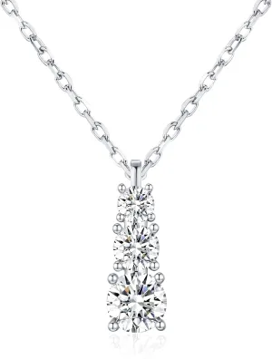 Platinum-Plated or 18K Gold Plated Cubic Zirconia Pendant Necklace for Women