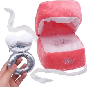 Plush Ring Box for Proposal Idea, Love Surprise Ring Box Plush Diamond Funny Toy Gifts for Couple Engagement Wedding Proposal Marriage