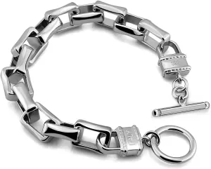 Punk Men & Woman Solid Silver Bracelet Jewelry 925 Sterling Silver Rolo Chain 10MM 7 "8" 9 "10" Charm Lock Bangle Hip Hop Accessories