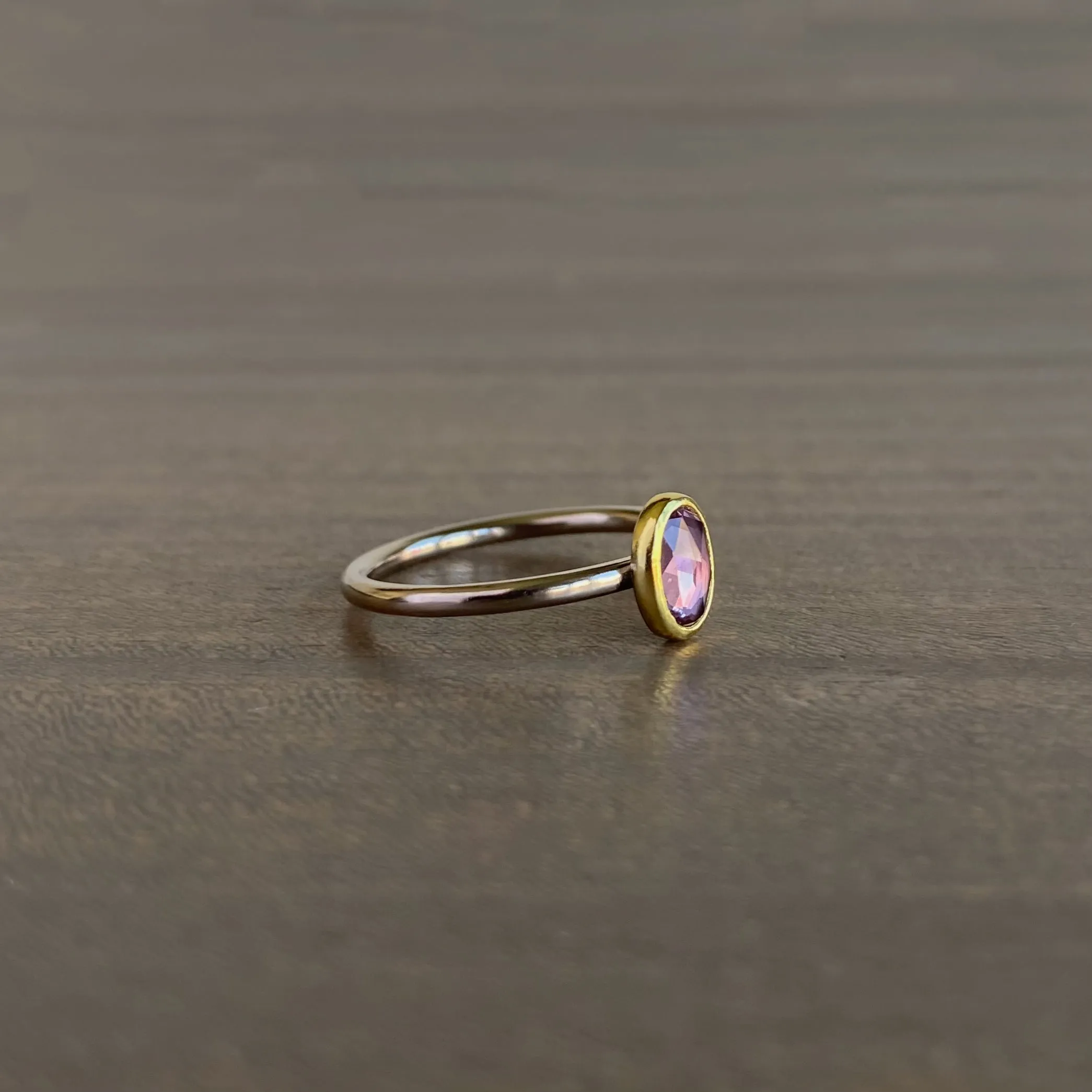 Purple Sapphire Rose Cut Ring