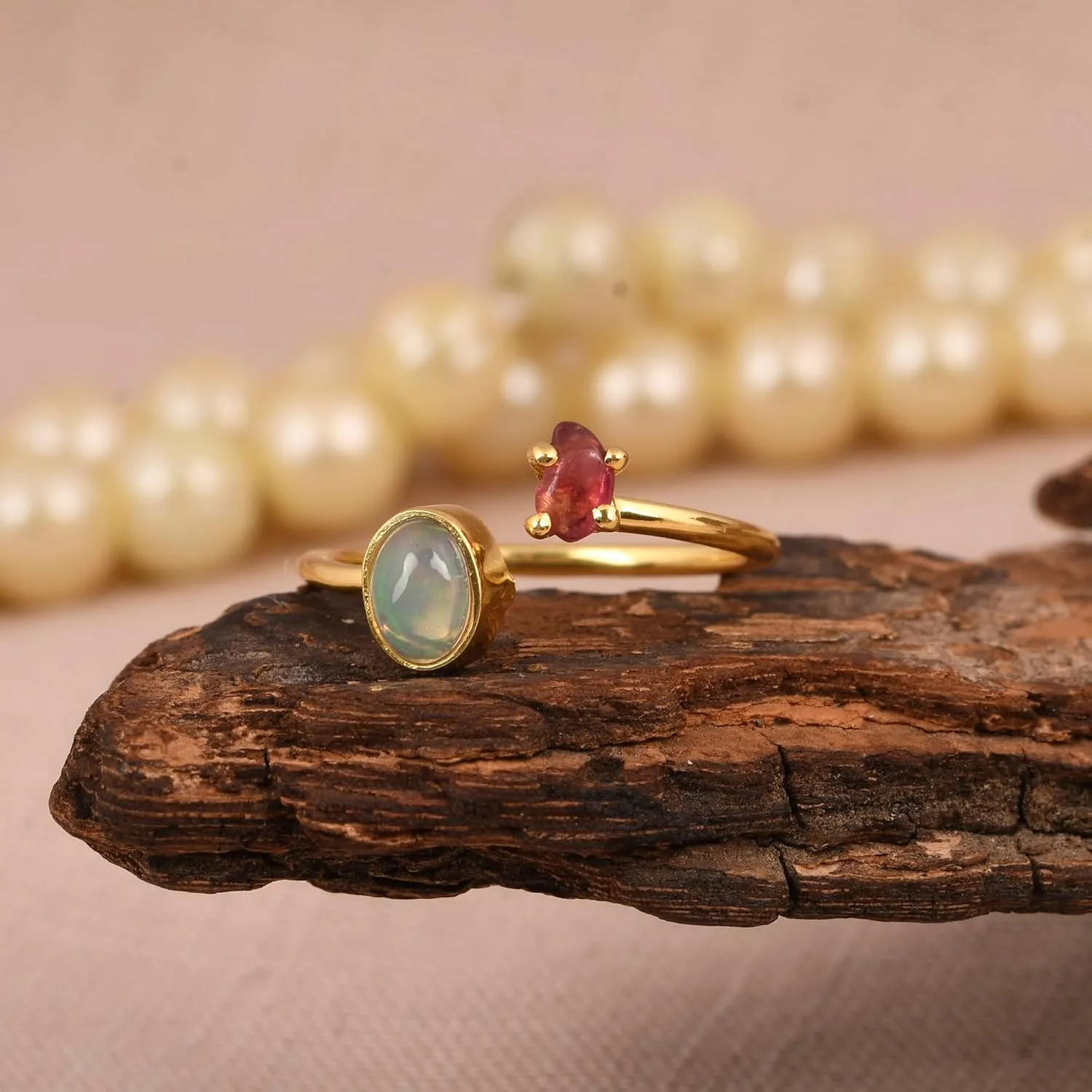 Raw Ruby Ethiopian Opal 925 Sterling Silver Handmade Anniversary Promise Ring Statement Rough Gemstone Jewelry Gift For Her (6)