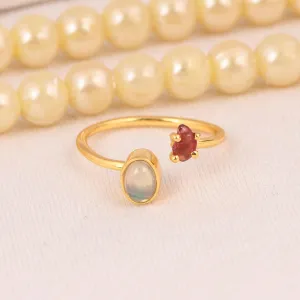 Raw Ruby Ethiopian Opal 925 Sterling Silver Handmade Anniversary Promise Ring Statement Rough Gemstone Jewelry Gift For Her (6)