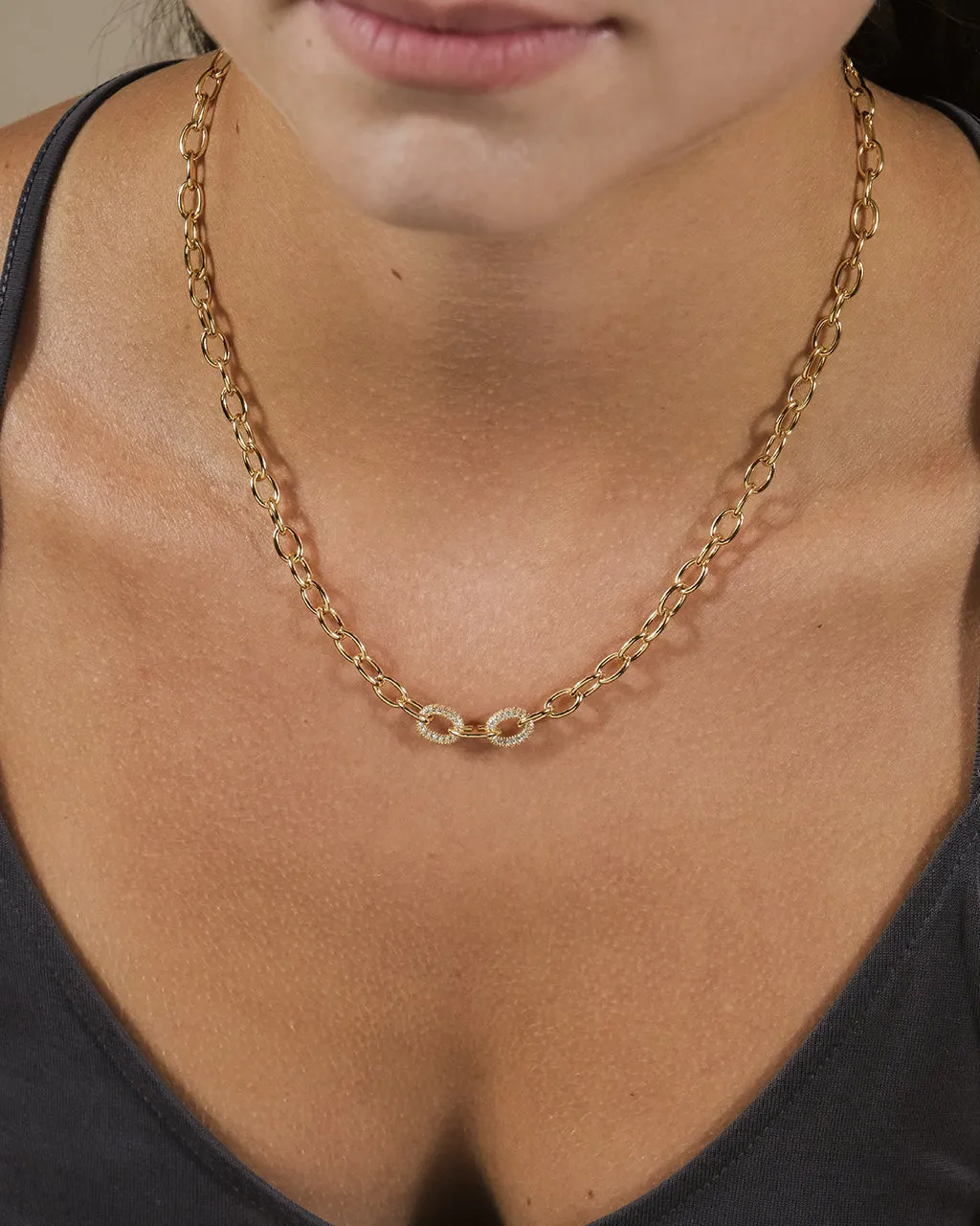Reina CZ Chain Link Necklace