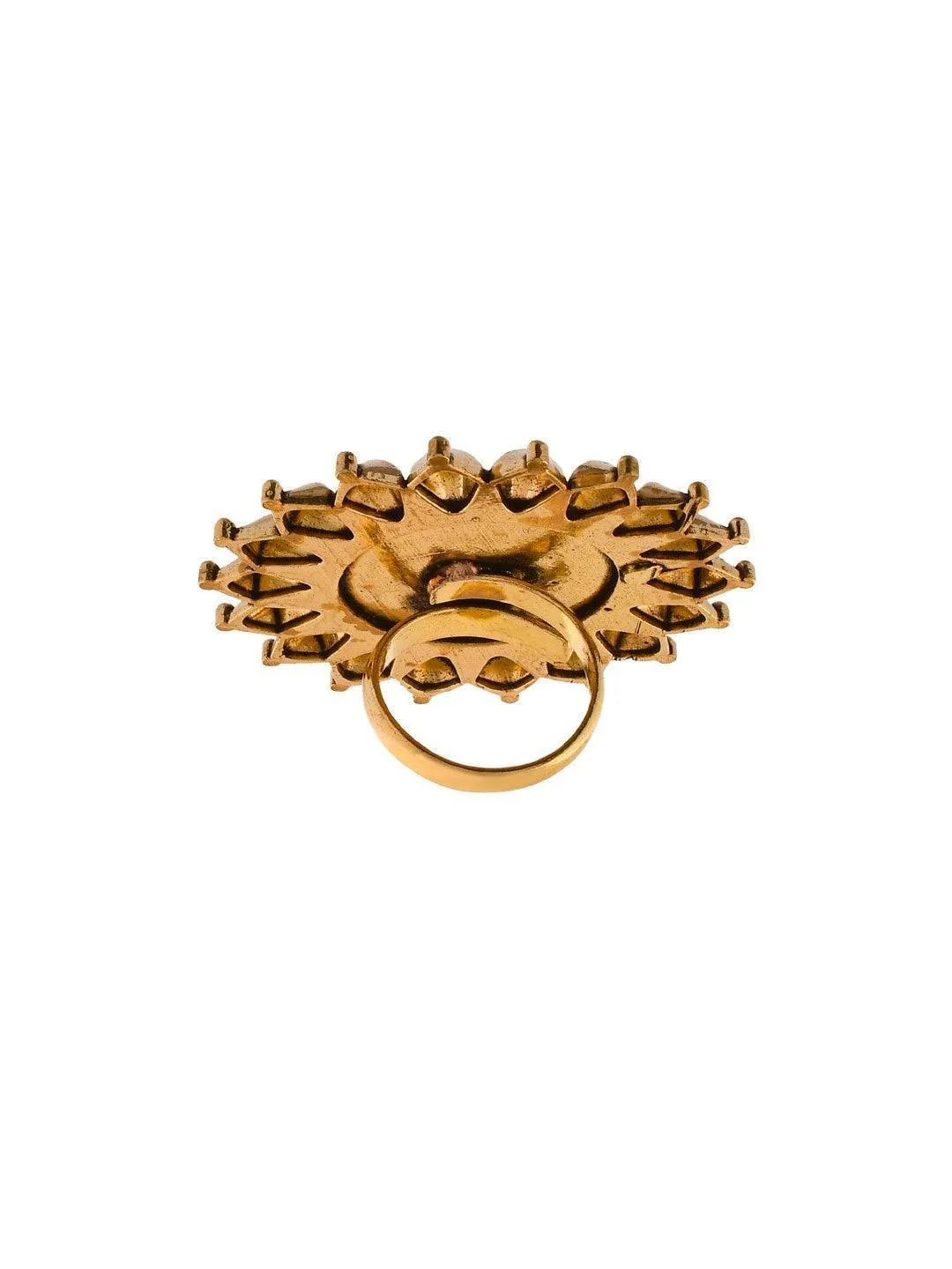 Richa Chadha In Oxidised Golden Chrysathrus Ring