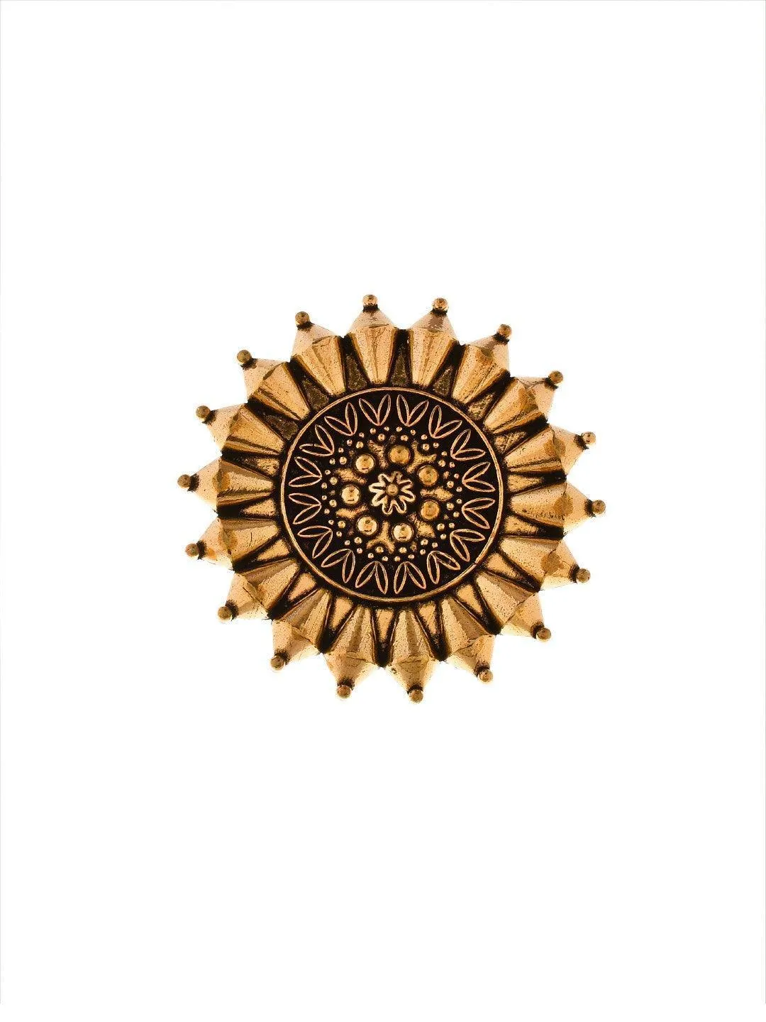 Richa Chadha In Oxidised Golden Chrysathrus Ring