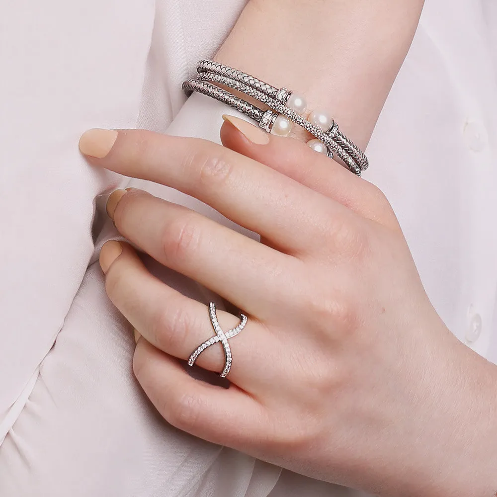 Rose Gold Crossover Ring