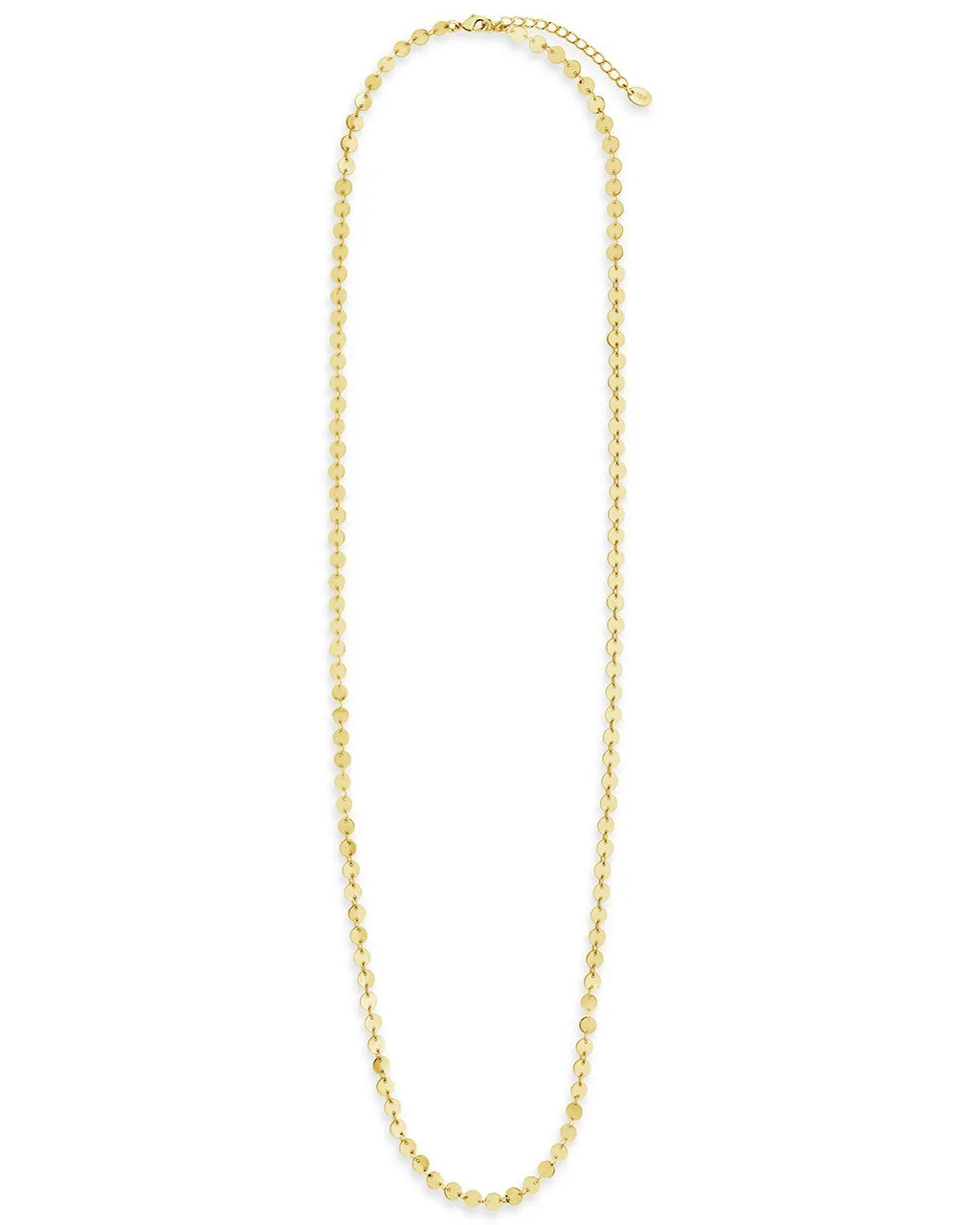 Round Disk Long Chain Necklace