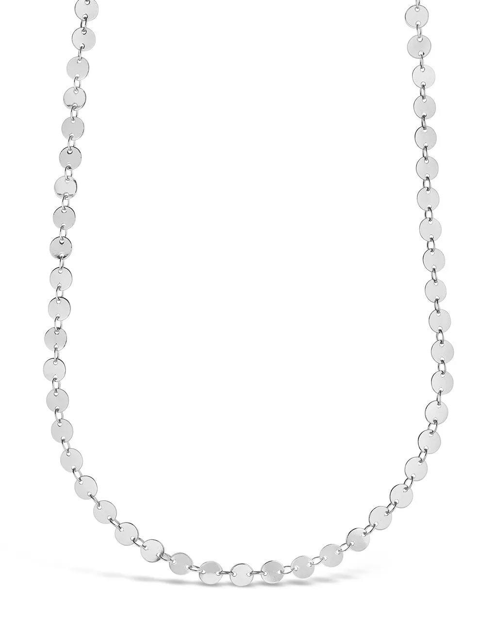 Round Disk Long Chain Necklace