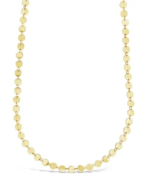 Round Disk Long Chain Necklace