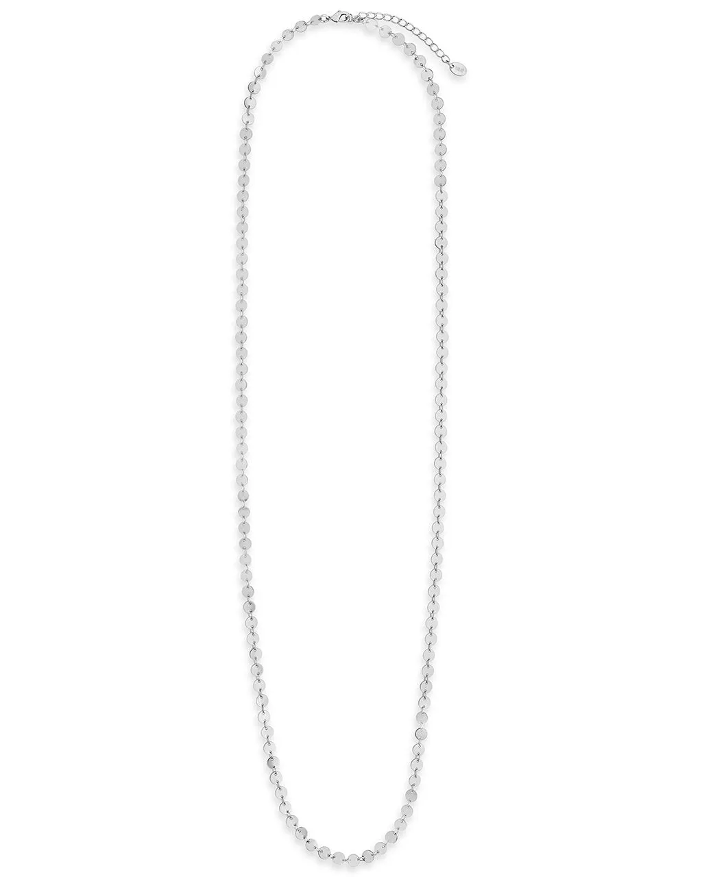 Round Disk Long Chain Necklace