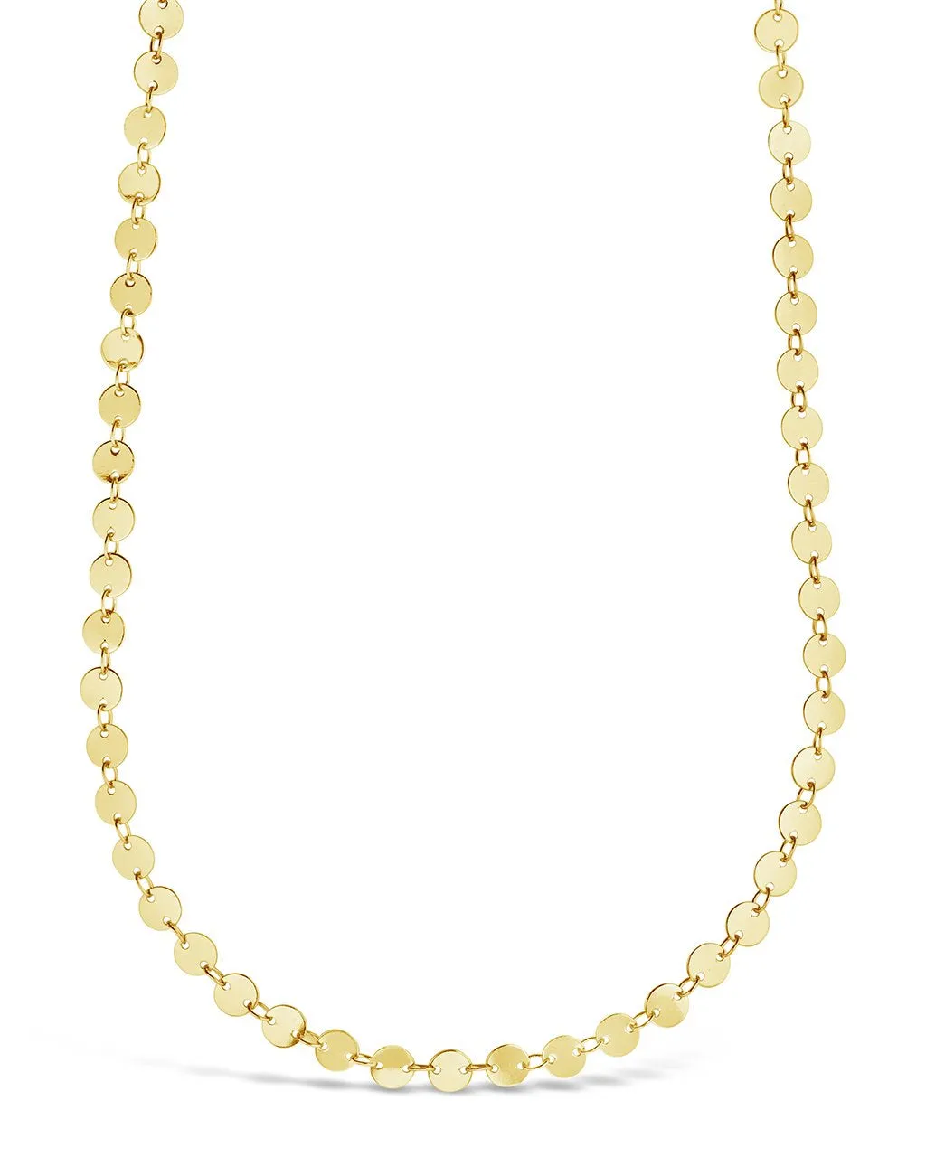 Round Disk Long Chain Necklace