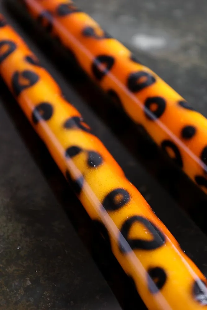 Set Of 2 Leopard Print Candles